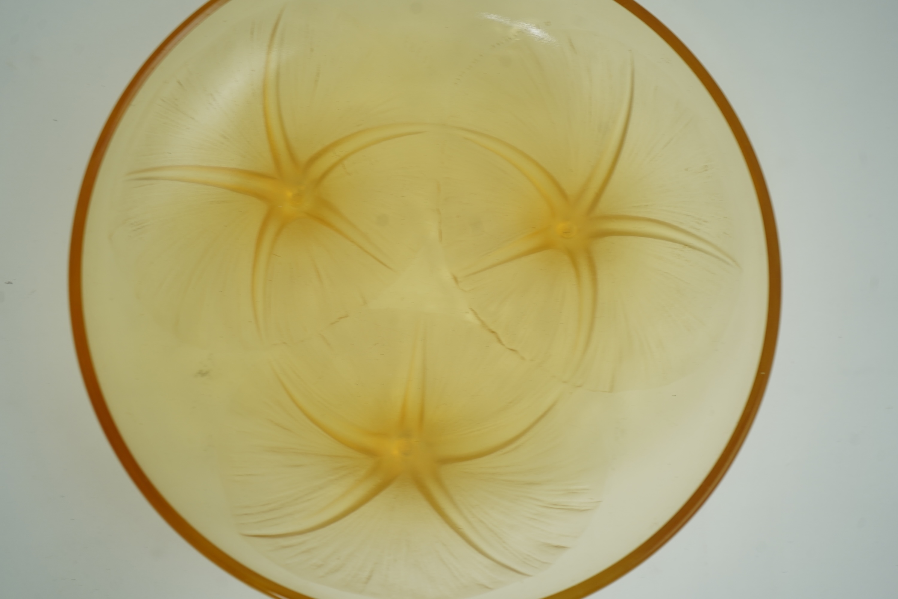 René Lalique: A 'Volubilis' amber glass footed dish